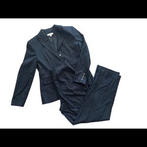 Amanda Smith Black Brown Cream Pinstripe Blazer & Pant set size 6